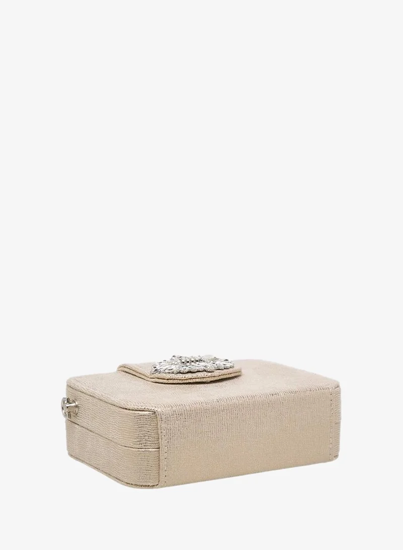 Celeste GOLD Embellished Clutch with Chain Strap for Women | Best Price UAE