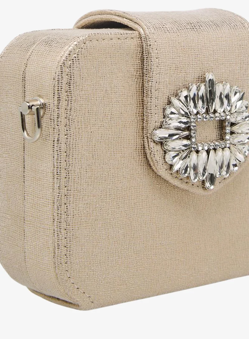 Celeste GOLD Embellished Clutch with Chain Strap for Women | Best Price UAE