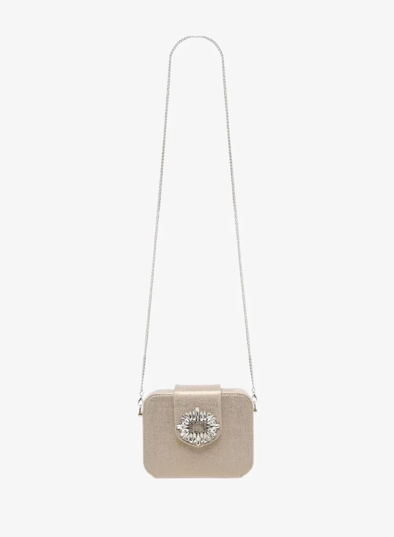 Celeste GOLD Embellished Clutch with Chain Strap for Women | Best Price UAE