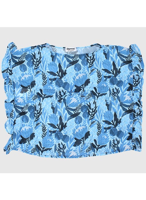 Blue Flowery Cache Maillot