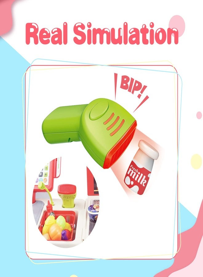 RedCrab Cash Register Toy for Kids,Toddler Store Pretend Plays Supermarket Calculator Cash Register Gift with Scanner, Play Money, Play Food for Boys & Girls - Image 3