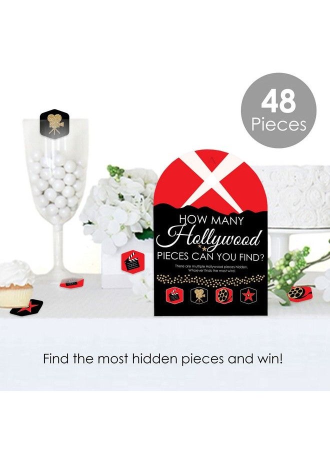 Big Dot of Happiness - Red Carpet Hollywood Movie Night Party Scavenger Hunt 1 Stand And 48 Game Pieces Hide And Find Game - Image 1