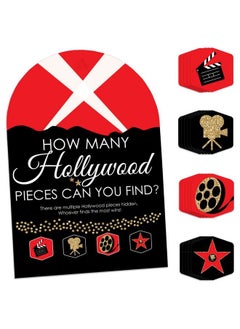 Red Carpet Hollywood Movie Night Party Scavenger Hunt 1 Stand And 48 Game Pieces Hide And Find Game