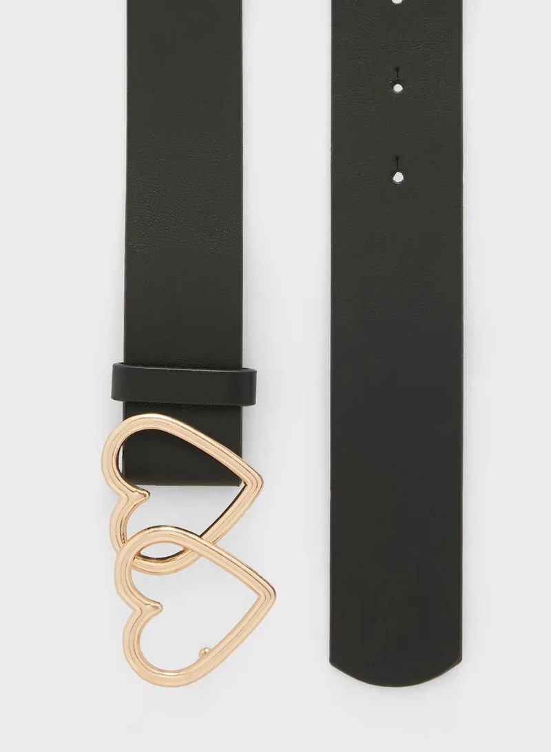 Ginger Double Heart Buckle Belt