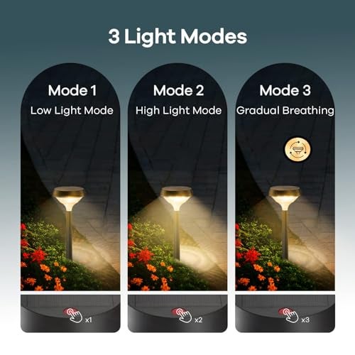 Linkind Solar Lights Outdoor 8 Pack, Solar Pathway Lights, Warm White Landscape Path Lights Waterproof for Walkway Yard Garden Driveway - Image 2