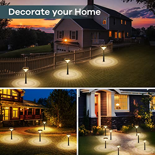 Linkind Solar Lights Outdoor 8 Pack, Solar Pathway Lights, Warm White Landscape Path Lights Waterproof for Walkway Yard Garden Driveway - Image 5