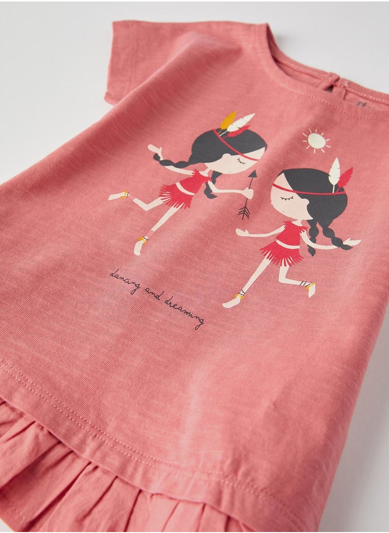 Zippy - Infant Graphic Ruffle Hem T-Shirt - Image 1