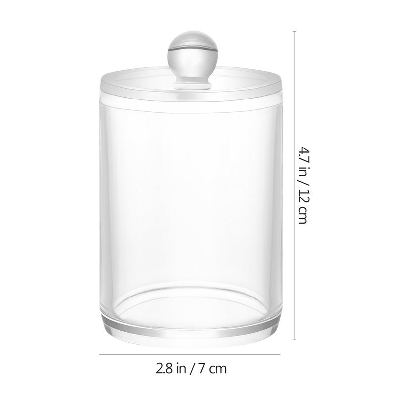 2pcs Transparent Cotton and Swab Dispenser Round Container Cotton Pads Holder Swab Jar Makeup Organizer - Image 1