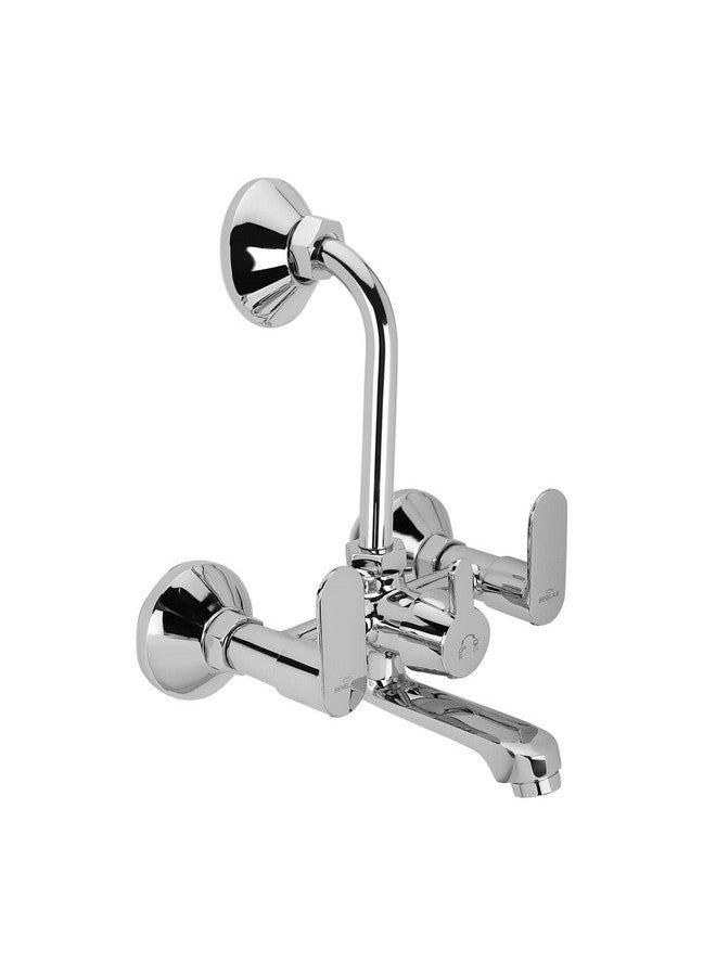 hindware Benelave by Hindware Volga Brass Wall Mixer for Bathroom with Stainless Steel L-Bend Provision for Overhead Shower, Chrome Finish | 7-Year Manufacturer Warranty  - Image 1