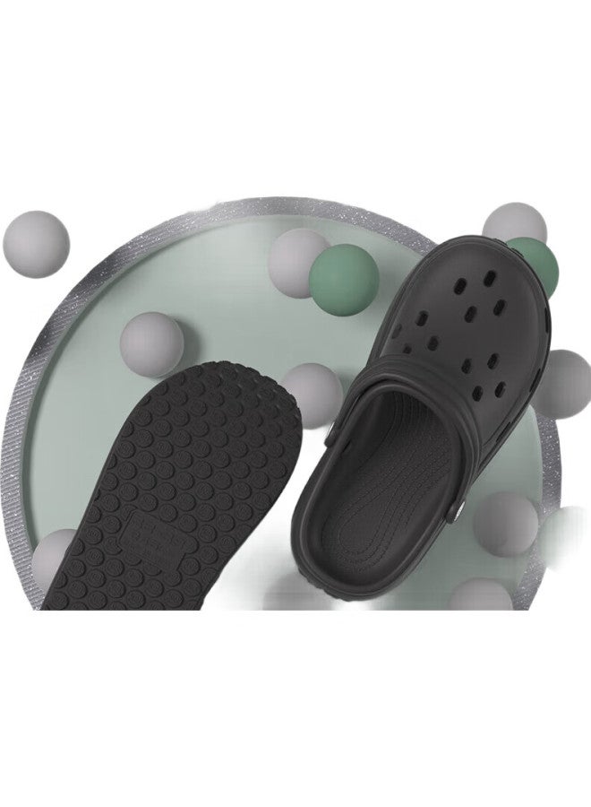 Paul Frank Men'S Perforated Shoes, Soft Sole, Closed-Toe, Home Casual Slippers, Outdoor Sandals, Beach Shoes, Black, Size 44-45 - Image 3