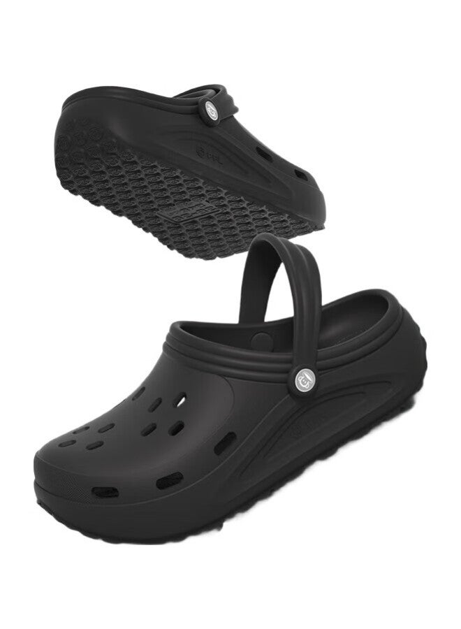 Paul Frank Men'S Perforated Shoes, Soft Sole, Closed-Toe, Home Casual Slippers, Outdoor Sandals, Beach Shoes, Black, Size 44-45 - Image 2