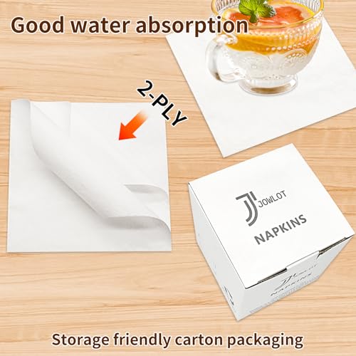 JOWLOT Cocktail Napkins - 200 Count 2-Ply White Napkins Disposable, 4.5 x 4.5 Inch Folded Paper Napkins Bulk Beverage Napkins for Dinner Wedding Bar Party and Everyday Use - Image 3
