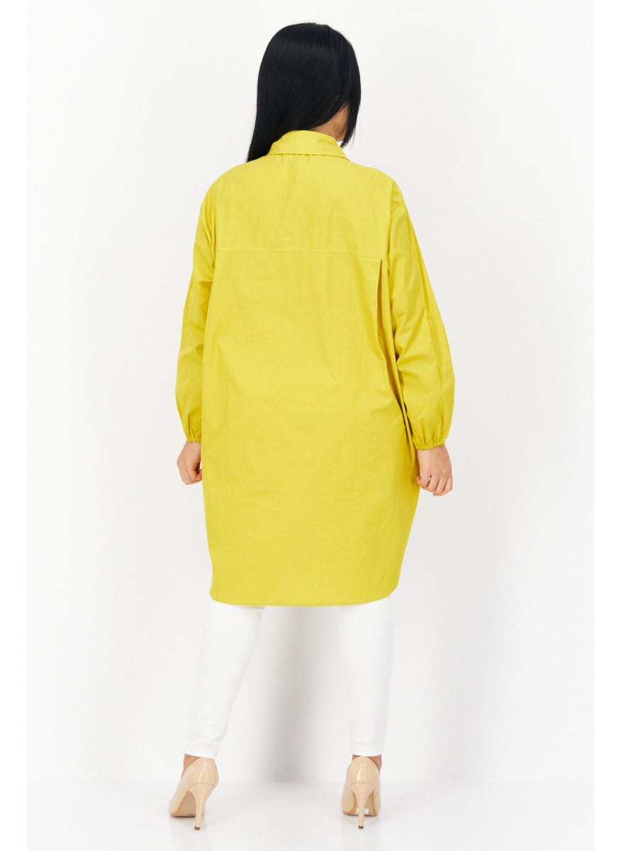 Women Point Neck Long Sleeve Plain Blouse, Yellow - pzsku/Z59A882643911AB47626FZ/45/_/1739714934/88591a08-2f86-48ff-9647-faa9887ad312