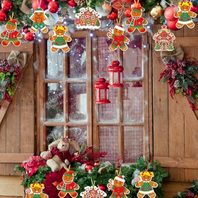 24 GINGERBREAD CRAFTS SETS DIY CHILDREN'S CREATIVITY, CHILDREN'S CHRISTMAS PARTY CRAFTS SETS KIDS GROUP ACTIVITIES HANGING PARTY - Image 5