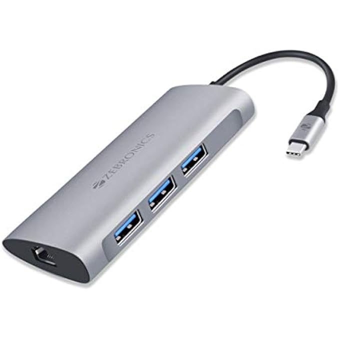 ZEBRONICS 6 IN 1 USB TYPE C MULTIPORT ADAPTER ZEB TA1000UCL WITH USB, SD, MICRO SD, RJ45 SLOTS - Image 1