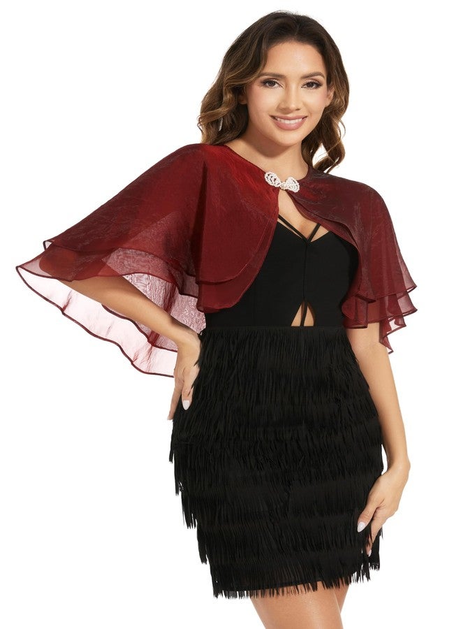 Sepsap Women's Sheer Tencel Shawls and Wraps for Evening Dresses Soft Wedding Cape Lightweight Bridesmaid Scarves Cover Up (Ruby) - Image 5