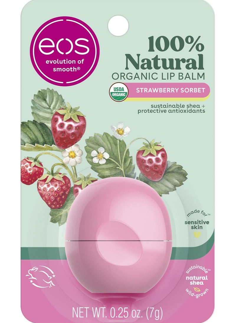 EOS 100% Natural & Organic Lip Balmb Strawberry Sorbet 0.25 oz - Image 1