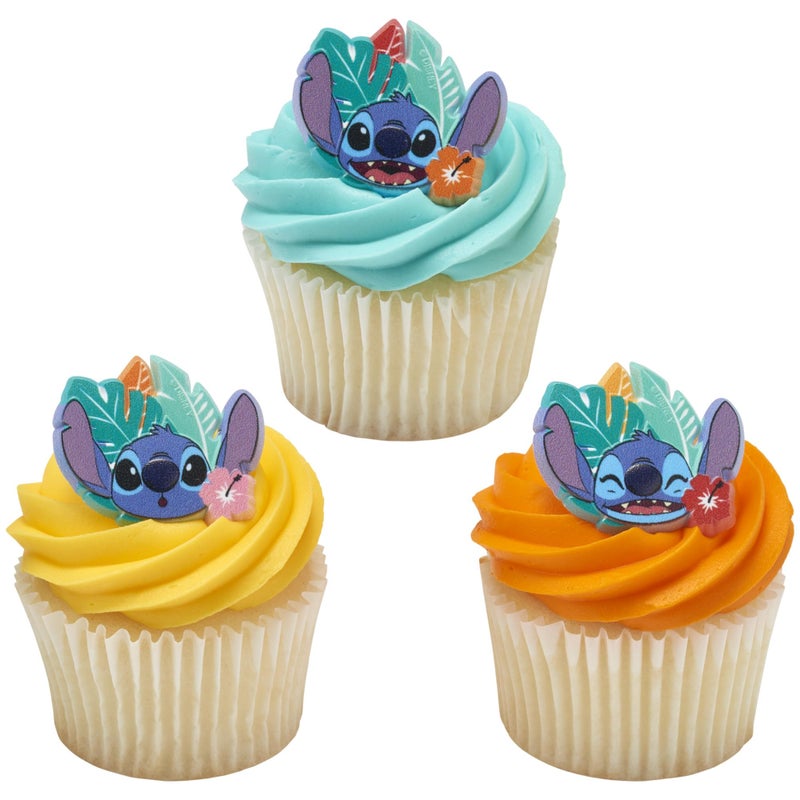 DecoPac Disney's Stitch 'Ohana Cupcake Rings, 24 Lilo & Stitch Cupcake Decorations For Birthday Parties & Celebrations, Food Safe Cake Toppers â€“ 24 Pack - Image 5