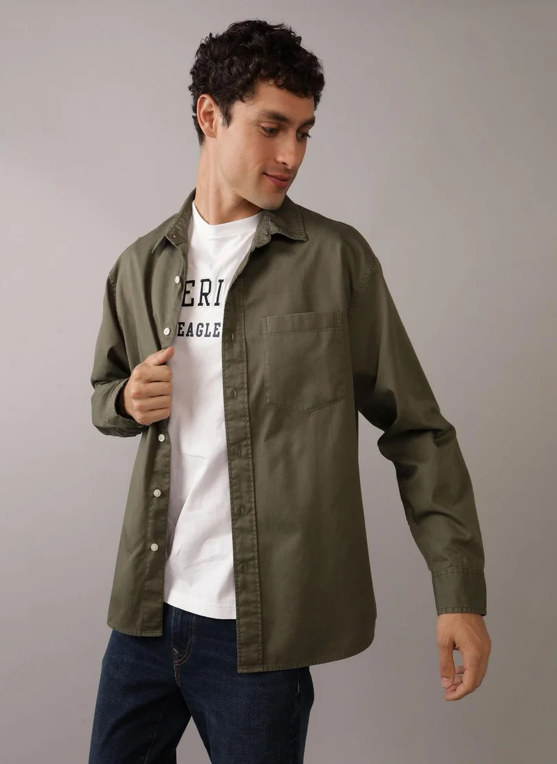 American Eagle Pocket Detail Button Down Oxford Shirt