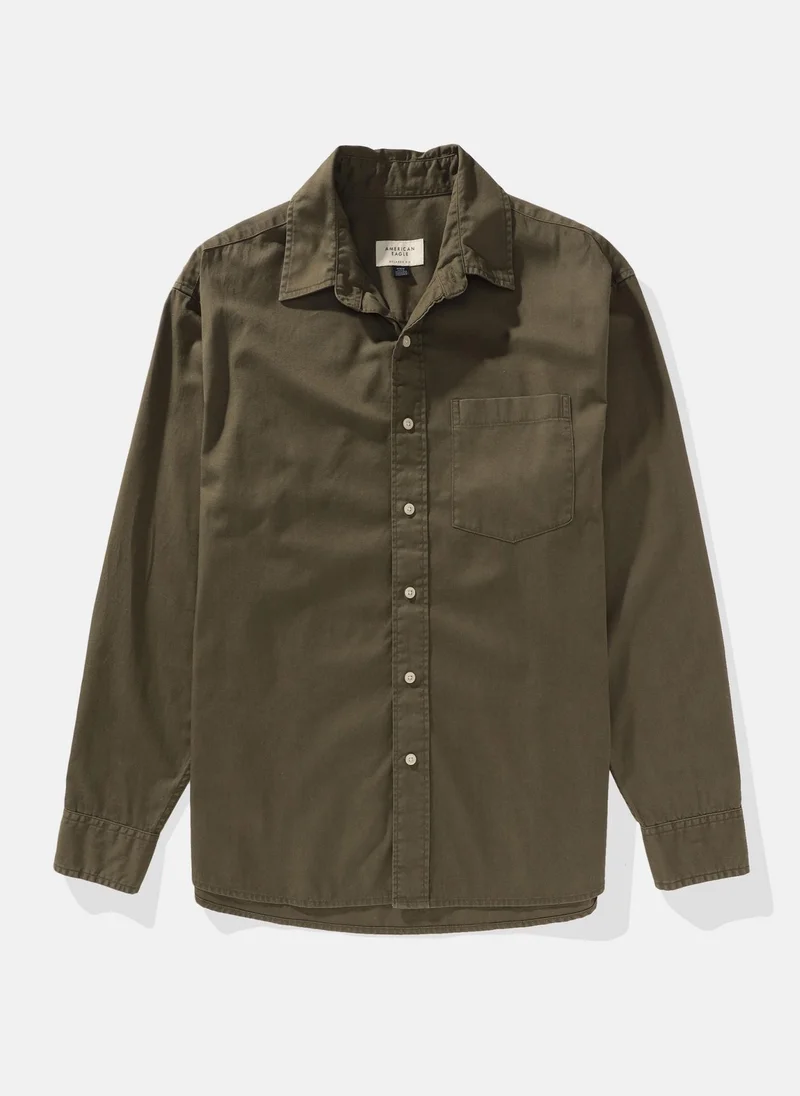American Eagle Pocket Detail Button Down Oxford Shirt