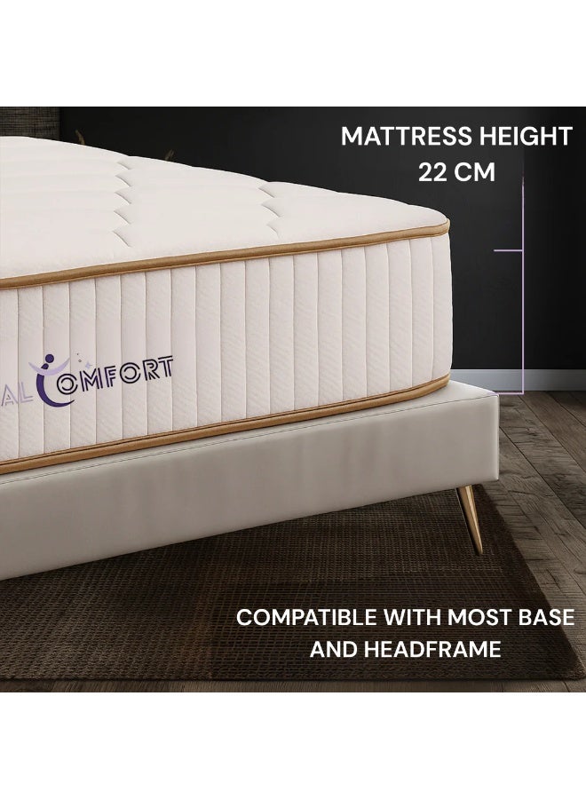 Total Comfort Barcelona Mattress - 22 cm Medium Firm Mattress with Breathable Fabric | Premium Bonnell Spring Mattress with Pressure Relief for All Sleepers | Super King Size (200 x 200 cm) - Image 2