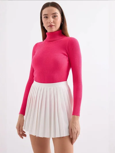 BIG DART BDART Textured Turtleneck Fitted Sweater
