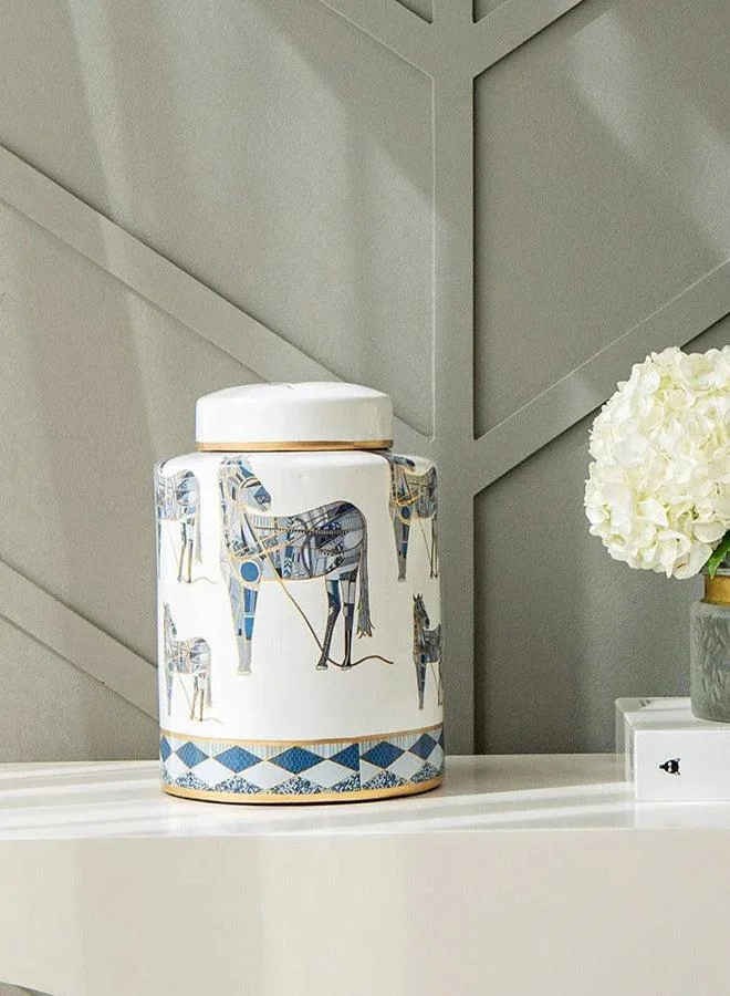 KNOT HOME Eloisa Arneson II Decorative Porcelain Jar Knot Home Designer Accessory for Bedroom Living Dining Room Office Area Décor