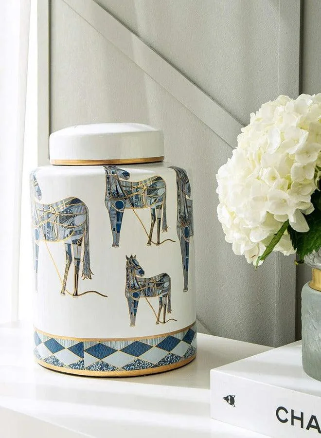 KNOT HOME Eloisa Arneson II Decorative Porcelain Jar Knot Home Designer Accessory for Bedroom Living Dining Room Office Area Décor