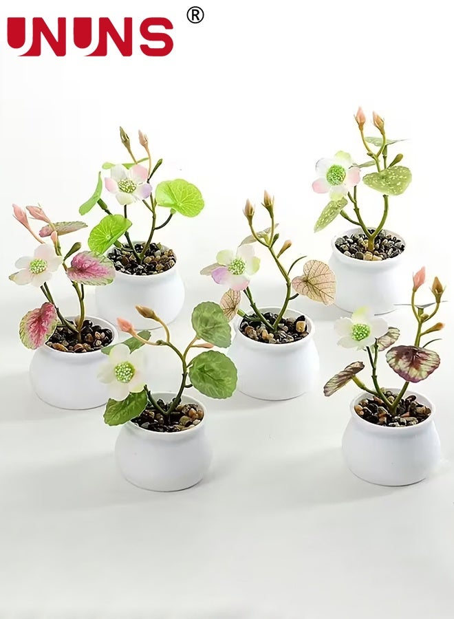 UNUNS Fake Plants Potted,6 pcs Artificial Mini Bonsai Plant Set,Realistic Plant Decor with Pot,Faux Plants,Mini Potted Plants,Faux Greenery for Home Office Party Indoor Window Decor,6x12cm - Image 4