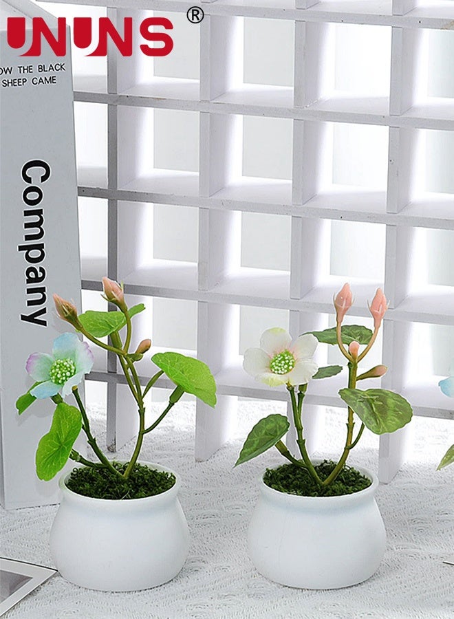UNUNS Fake Plants Potted,6 pcs Artificial Mini Bonsai Plant Set,Realistic Plant Decor with Pot,Faux Plants,Mini Potted Plants,Faux Greenery for Home Office Party Indoor Window Decor,6x12cm - Image 2