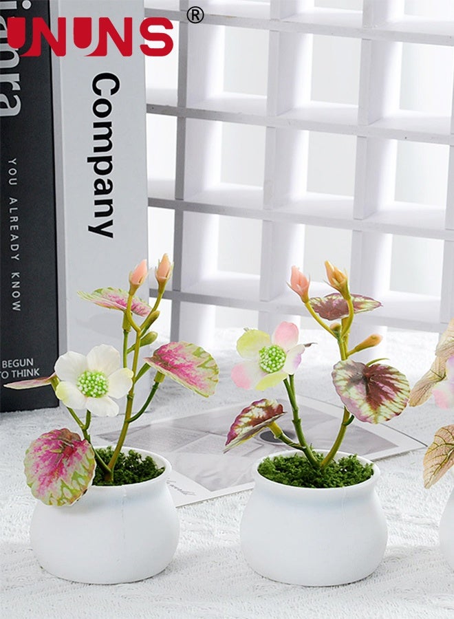 UNUNS Fake Plants Potted,6 pcs Artificial Mini Bonsai Plant Set,Realistic Plant Decor with Pot,Faux Plants,Mini Potted Plants,Faux Greenery for Home Office Party Indoor Window Decor,6x12cm - Image 3
