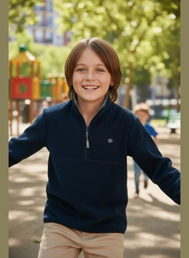 ليلا ليلا جاكيت شتوي فرو صناعي بقبة مرتفعة وسحاب للأطفال