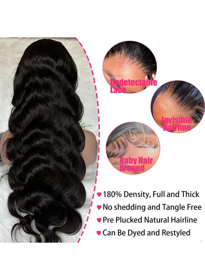 VRBest 26 Inch 5X5 Hd Lace Closure Glueless Wigs Human Hair Pre Plucked 100% Brazilian Virgin Human Hair Body Wave Lace Front Wigs Human Hair 180% Density Closure Wig With Elastic Band - Image 1