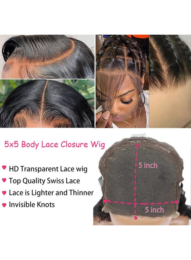 VRBest 26 Inch 5X5 Hd Lace Closure Glueless Wigs Human Hair Pre Plucked 100% Brazilian Virgin Human Hair Body Wave Lace Front Wigs Human Hair 180% Density Closure Wig With Elastic Band - Image 2