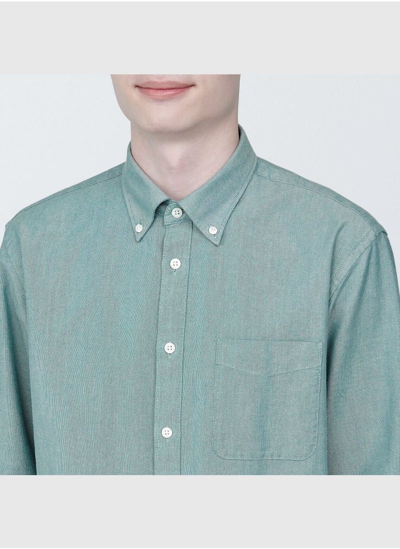 MUJI Washed Oxford Button Down Long Sleeve Shirt  - Image 5