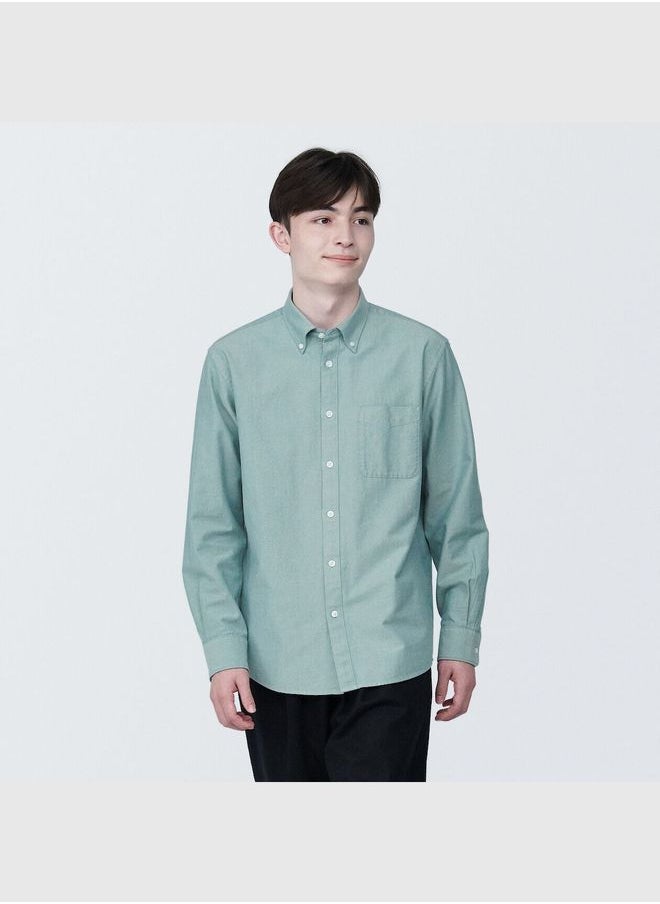 MUJI Washed Oxford Button Down Long Sleeve Shirt  - Image 1