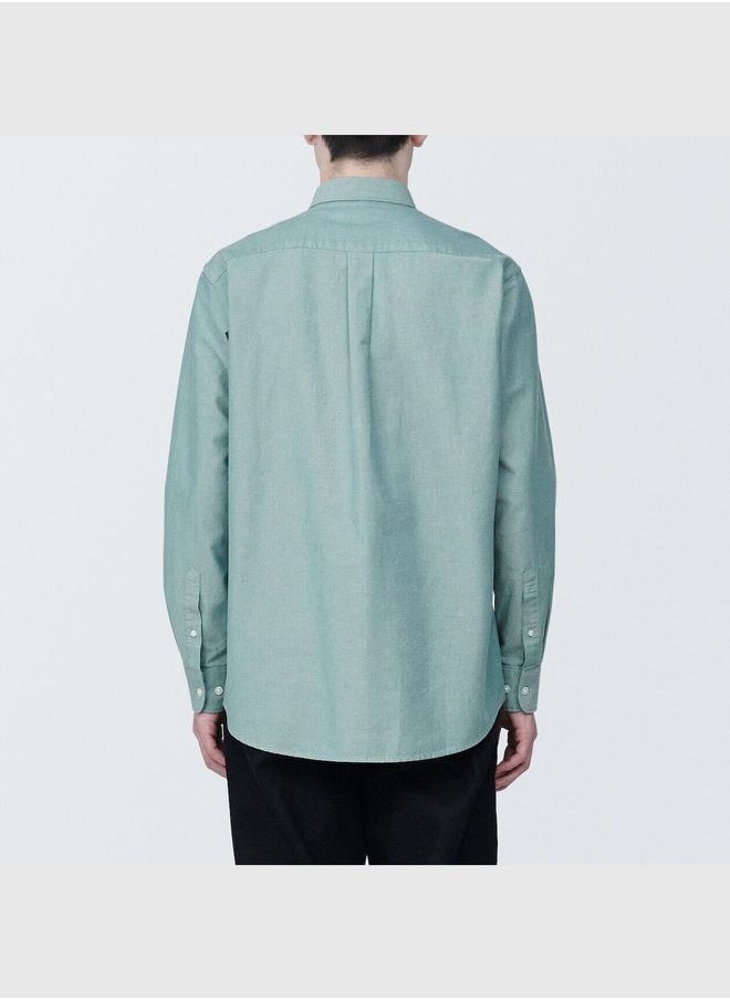 MUJI Washed Oxford Button Down Long Sleeve Shirt  - Image 4