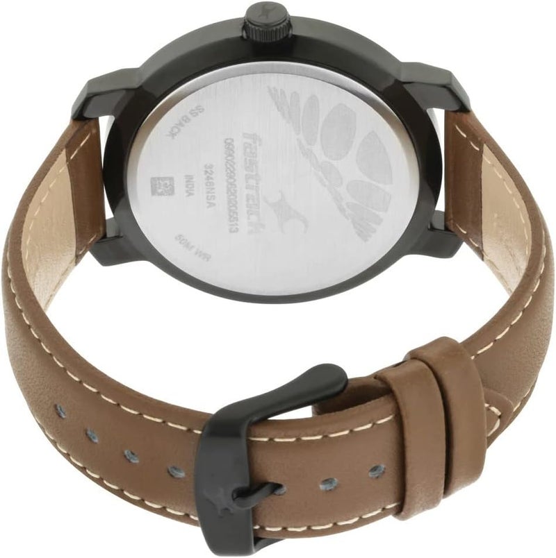 فاستراك ساعة فاستراك بير بيسكس التناظرية للرجال بمينا رمادي - 3246NL01/NP3246NL01، رمادي، حزام - Image 4