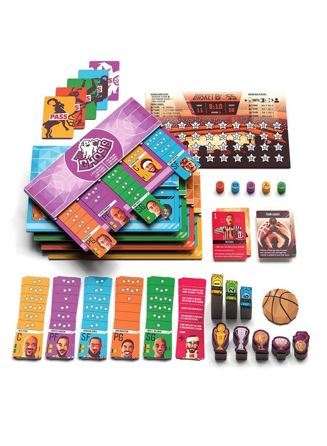 BOARD GAME TABLES.COM باسكت بوس - لعبة استراتيجية - لعبة لوحية للمزادات - لعبة لوحية رياضية - من 2 إلى 5 لاعبين - مدة اللعب 40 دقيقة - Image 2