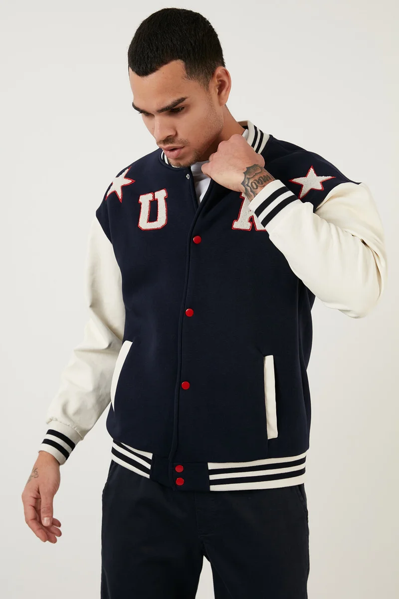 Buratti Oversize College Collar Pocket Bomber Jacket Men's Jacket 628MNH178