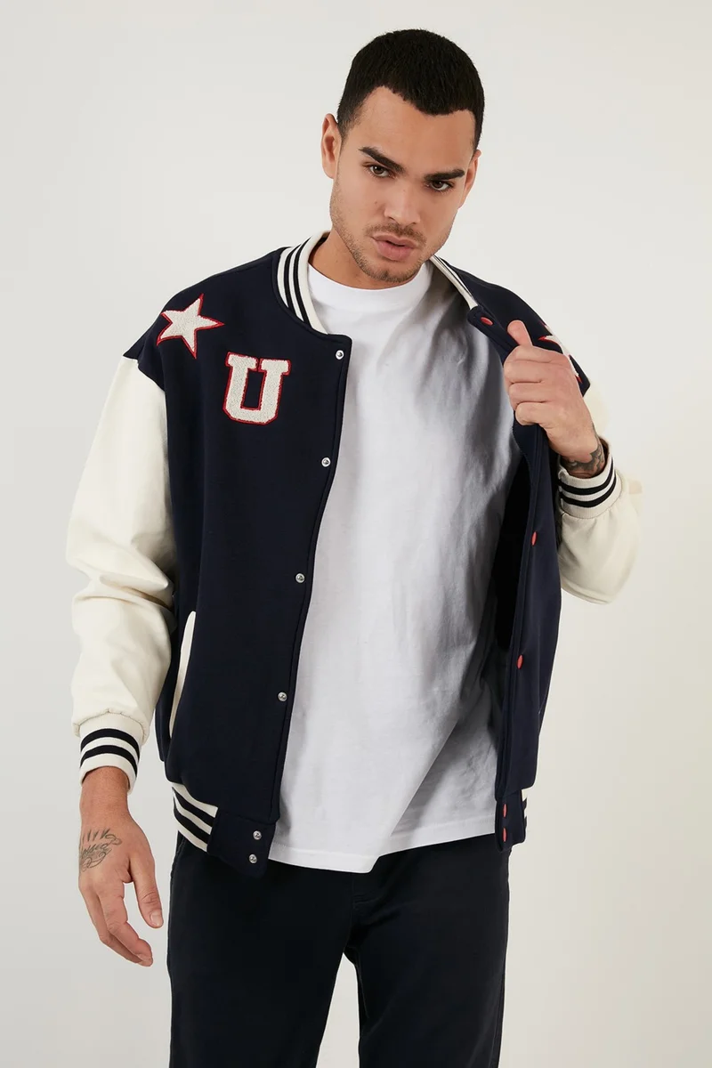 Buratti Oversize College Collar Pocket Bomber Jacket Men's Jacket 628MNH178