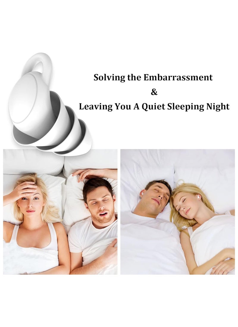 Mmmon Silicone Ear Plugs for Sleeping NoiseCancelling, Soft Reusable Earplugs forSleep, Ear Plug for Swimming SnoringTraveling Studying Working MowingLoud Noise -2 Pair White ﻿  - Image 2