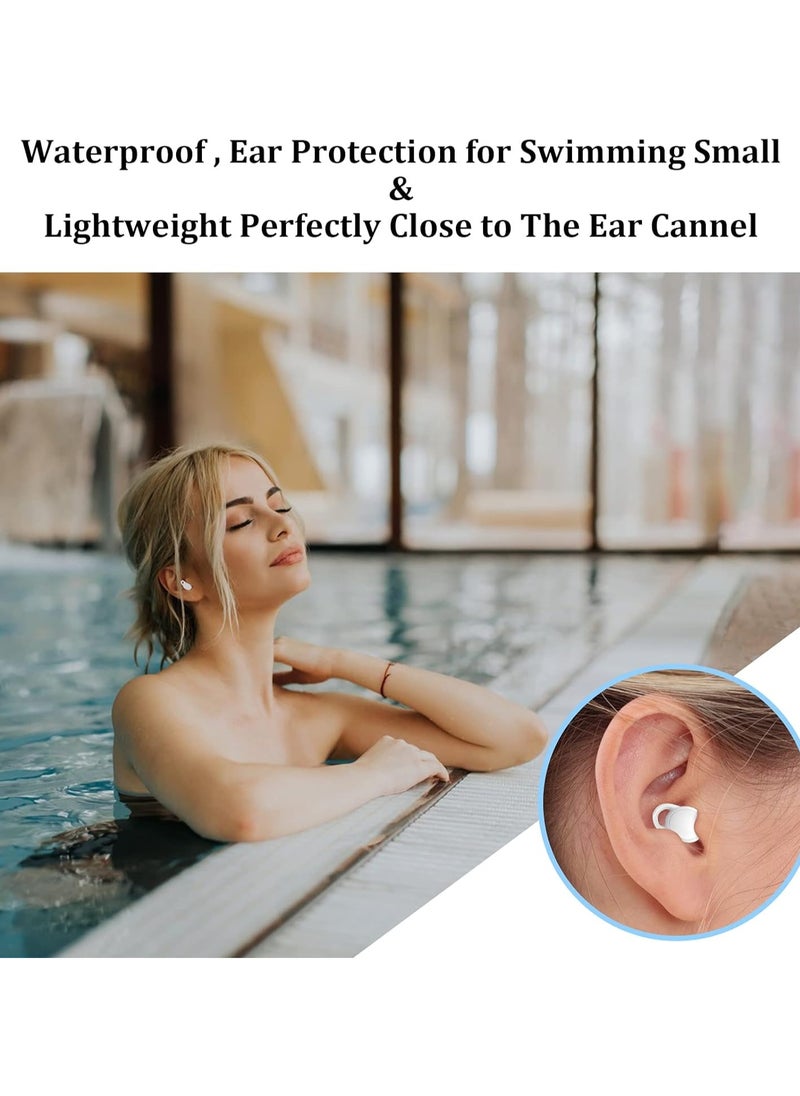 Mmmon Silicone Ear Plugs for Sleeping NoiseCancelling, Soft Reusable Earplugs forSleep, Ear Plug for Swimming SnoringTraveling Studying Working MowingLoud Noise -2 Pair White ﻿  - Image 3