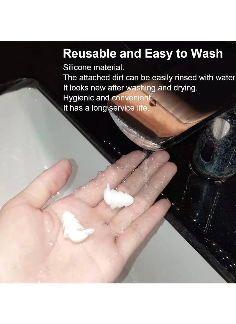 Mmmon Silicone Ear Plugs for Sleeping NoiseCancelling, Soft Reusable Earplugs forSleep, Ear Plug for Swimming SnoringTraveling Studying Working MowingLoud Noise -2 Pair White ﻿  - Image 5