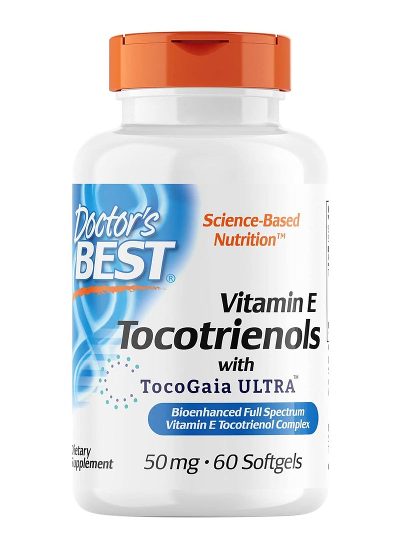 Doctor's BEST Tocotrienols Contains Evnol Suprabio Full Spectrum Vitamin E Complex 60 Count  - Image 1