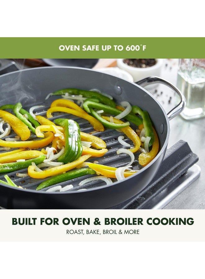 GreenPan Valencia Pro Hard Anodized Healthy Ceramic Nonstick 11" Grill Pan, PFAS-Free, Induction, Dishwasher Safe, Oven Safe, Gray - Image 5