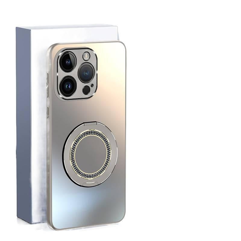 PC Protective Case for iPhone 15 / 15 Plus / 15 Pro / 15 Pro Max with Drop Protection and Ultra-Thin plus Shockproof plus Sparkle Diamond Ring plus AG Matte Finish in Gray - Image 1