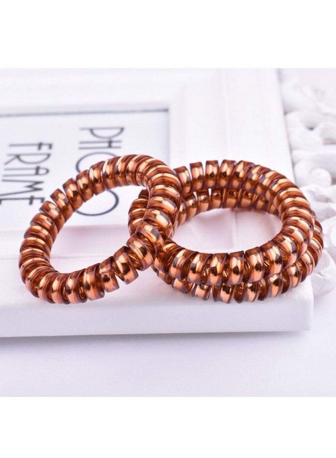 DN Creation Assorted Color Spiral Shape Ponytail Holder for Women, Hair Ties Gum Rubber Band Hair Rope Telephone Wire Hair Accessories - Set of 4 - Image 2