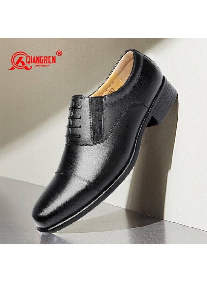 Strongman Qiangren Classic Formal Men's Shoes, Jihua 3515 Quality Business Leather Shoes, Three-joint Leather Shoes, Black, Size 44 - Image 5