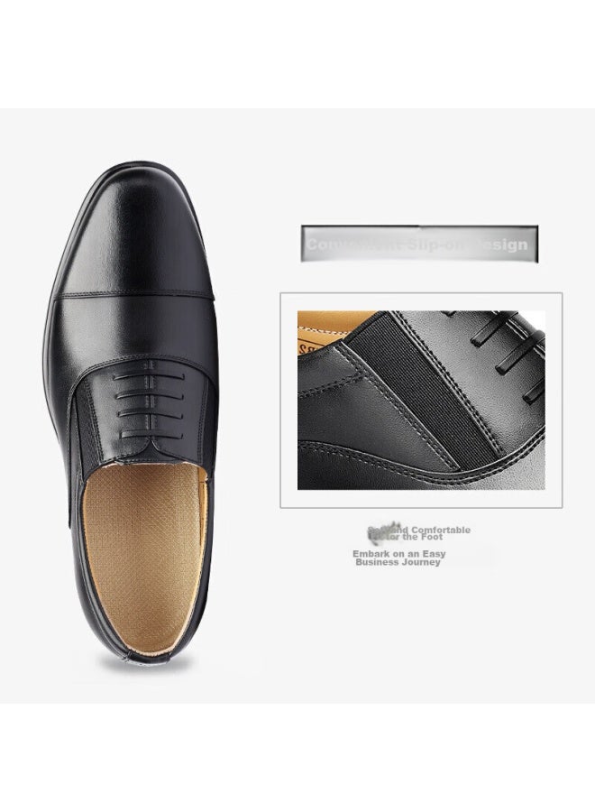 Strongman Qiangren Classic Formal Men's Shoes, Jihua 3515 Quality Business Leather Shoes, Three-joint Leather Shoes, Black, Size 44 - Image 2